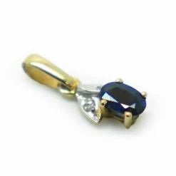 Pendentif saphir or jaune et diamants