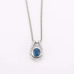Pendentif, saphir,diamants