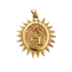 Pendentif soleil or jaune