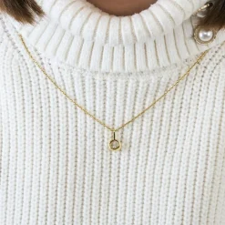 PENDENTIF SOLITAIRE OR JAUNE.