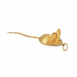 Pendentif souris en or jaune des années 1960