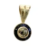 Pendentif style art déco en or 18 carats avec diamants et saphirs