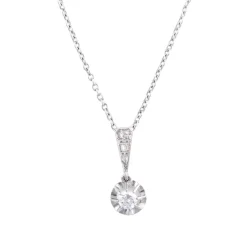 PENDENTIF SUR CHAINE DIAMANT TAILLE MODERNE