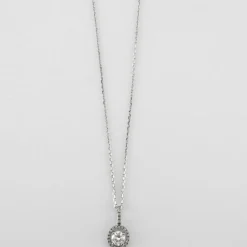 Pendentif sur Chaine Diamant Or Blanc