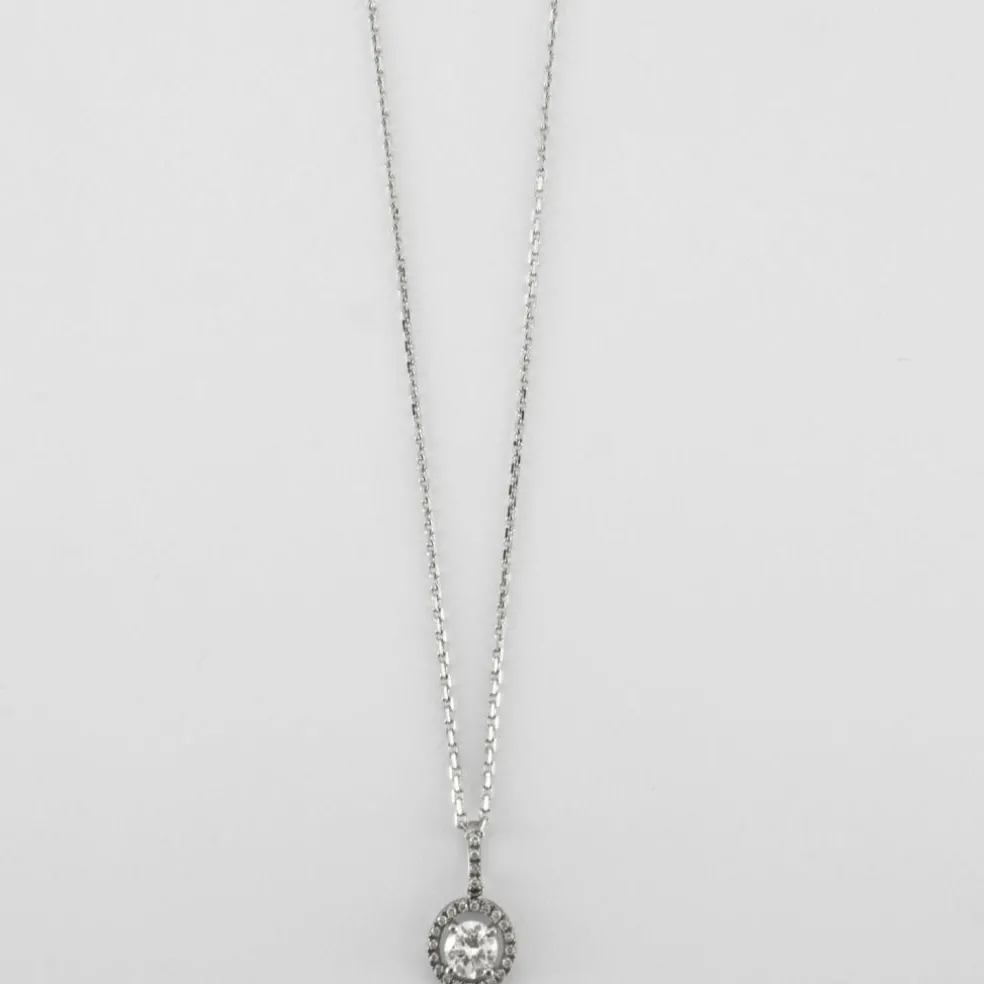 Pendentif sur Chaine Diamant Or Blanc