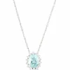 Pendentif sur chaîne Aigue-marine Diamants