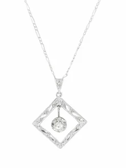 Pendentif sur chaîne Art Déco Diamants