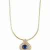 Pendentif sur chaîne Saphir et Diamants