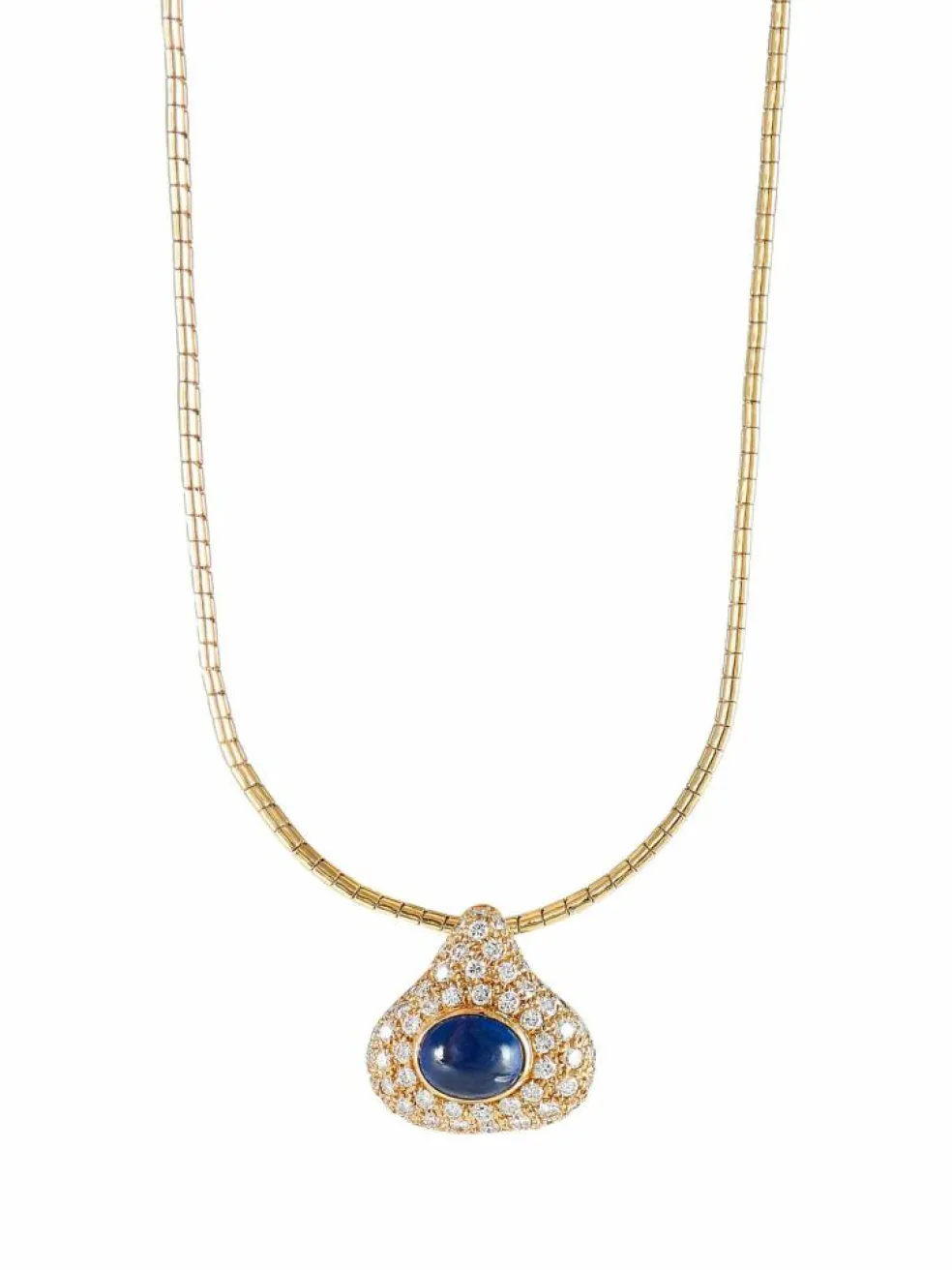 Pendentif sur chaîne Saphir et Diamants