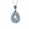 Pendentif sur chaîne Saphirs et Diamants