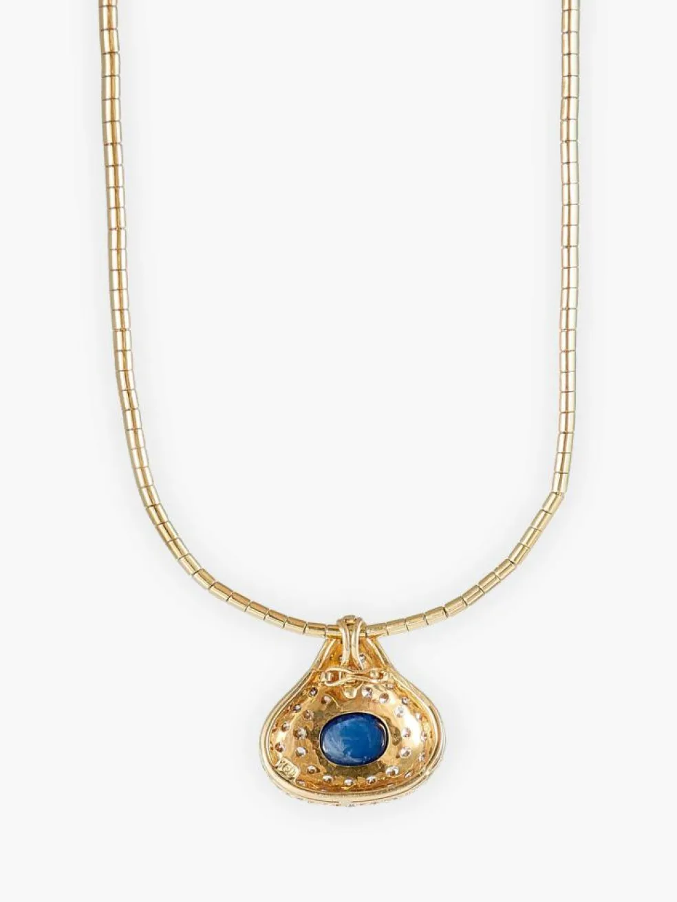 Pendentif sur chaîne Saphir et Diamants