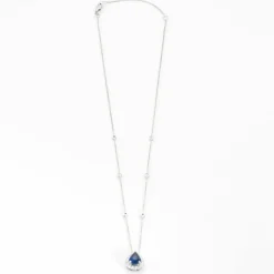 Pendentif sur chaîne Saphir Diamants