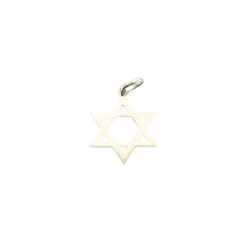 Pendentif étoile de David Or blanc
