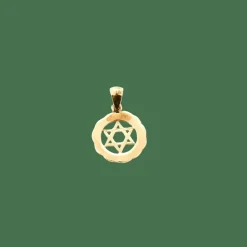Pendentif étoile de David or jaune et blanc