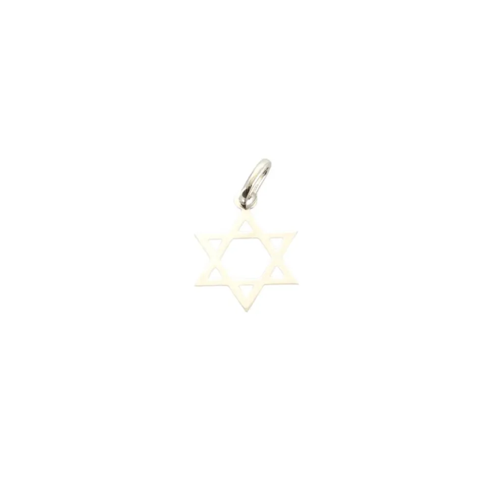 Pendentif étoile de David Or blanc