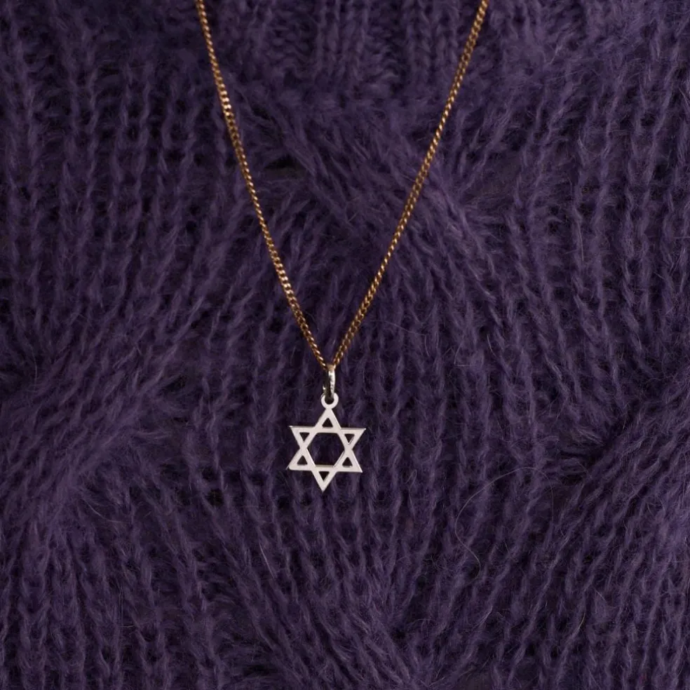 Pendentif étoile de David Or blanc