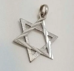 Pendentif Étoile de David en Or blanc