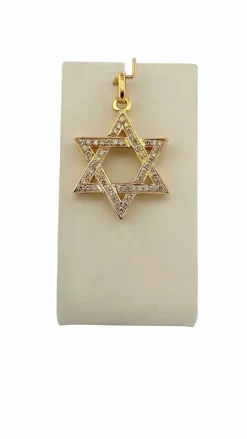 Pendentif étoile de David en or 18 carats et diamants