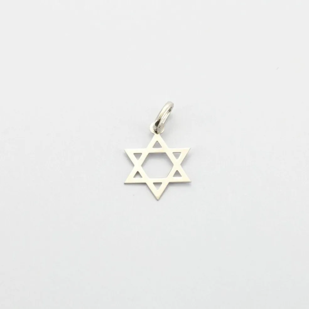 Pendentif étoile de David Or blanc