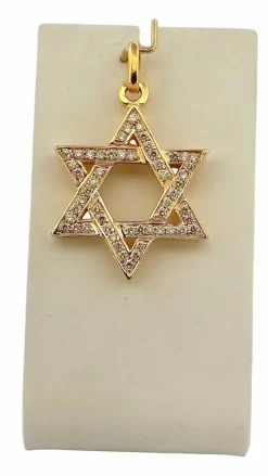 Pendentif étoile de David en or 18 carats et diamants