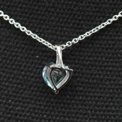 Pendentif topaze or blanc diamants