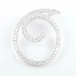 Pendentif Tourbillon or blanc et diamants