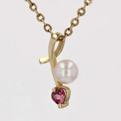 Pendentif tourmaline perle de culture