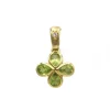 Pendentif Trèfle 4 feuilles - Or, Diamant & Péridots