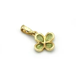 Pendentif Trèfle 4 feuilles - Or, Diamant & Péridots