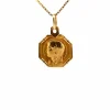 Pendentif Vierge Marie médaillon or jaune