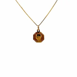 Pendentif Vierge Marie médaillon or jaune