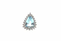 Pendentif vintage aigue-marine et diamants