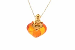Pendentif vintage ambre et or 21k