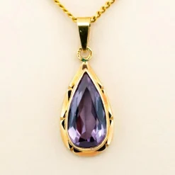 Pendentif vintage améthyste 14 carats
