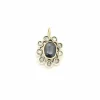 Pendentif vintage avec saphir et diamants rosettes