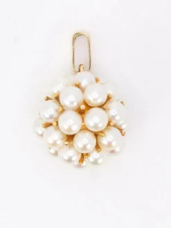 Pendentif vintage boule de perles or jaune