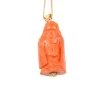 Pendentif vintage Lao Tseu corail orange