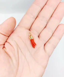 Pendentif vintage main de figa or jaune 18 carats corail rouge de méditerranée