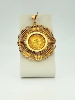 Pendentif vintage or 18 carats et pièce de 20 Francs Napoléon