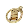 Pendentif vintage or jaune 18k formant un dés monté sur un axe, jeu, chance
