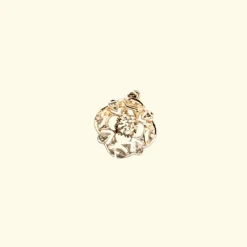 Pendentif Vintage ors jaune et blanc, diamants