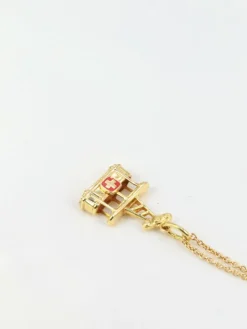 Pendentif vintage téléphérique en or jaune