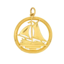 Pendentif voilier en or jaune