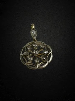 Pendentif XIXe siècle diamants taille rose
