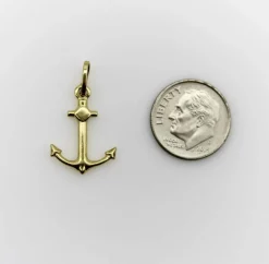 Pendentif/breloque ancre vintage en or 18 carats