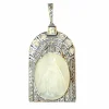 pendentif/charm en platine avec diamants et nacre