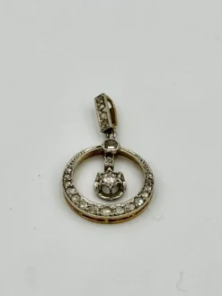 Pendentifs ancien or jaune or blanc diamants