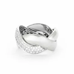 POIRAY - Tresse - Bague en or gris et diamants