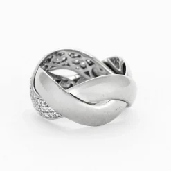 POIRAY - Tresse - Bague en or gris et diamants