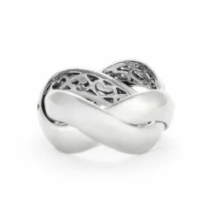 POIRAY - Tresse - Bague en or gris et diamants